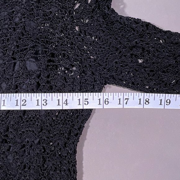 Dana Buchman Hand Crocheted Black Top‎ Size Petite - Picture 9 of 13